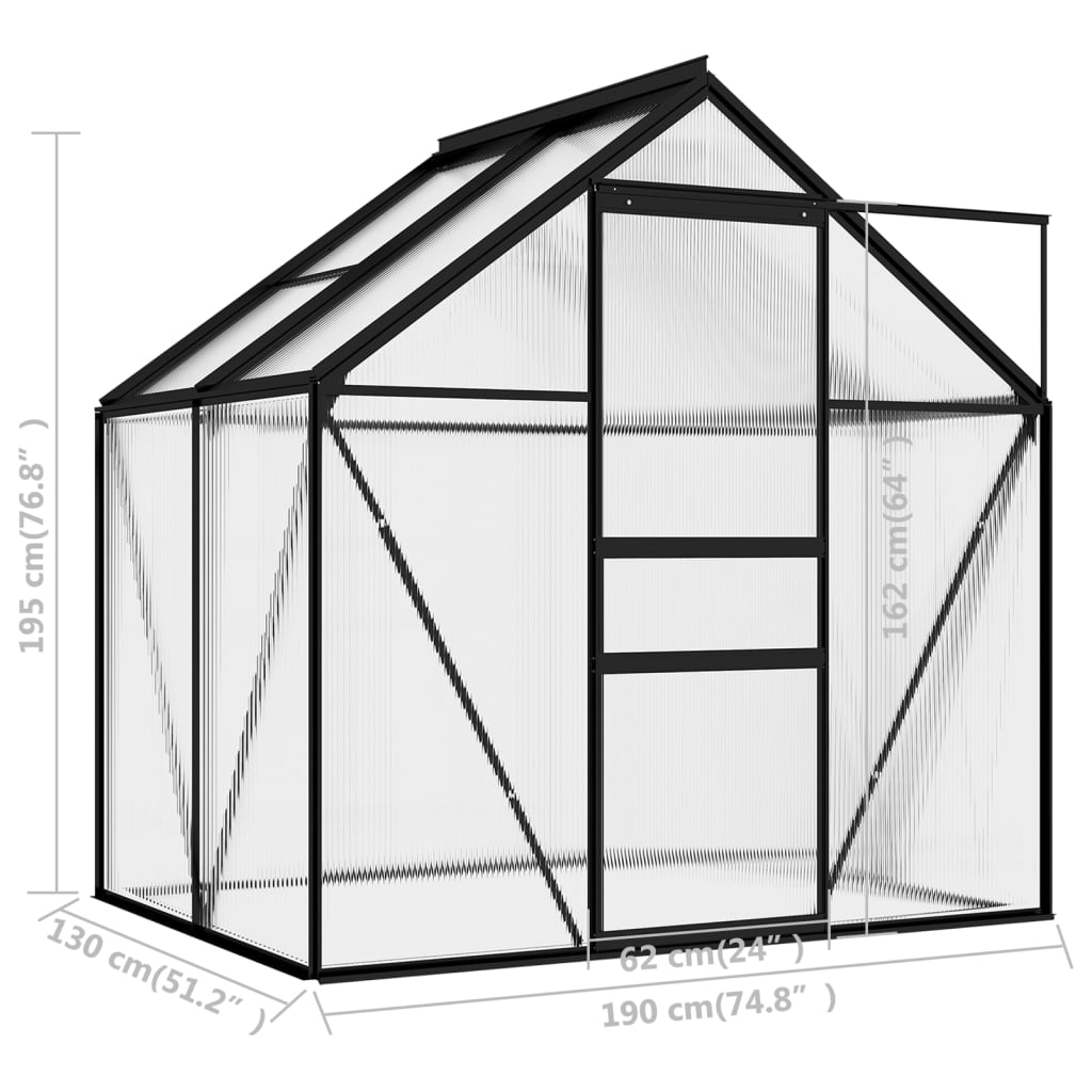 Greenhouse Anthracite Aluminium 2.47 m²