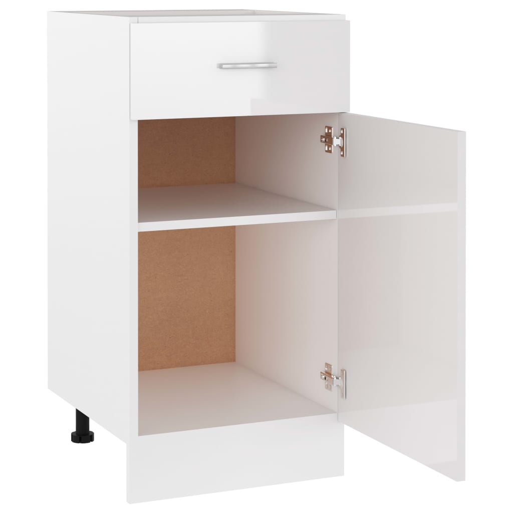 Drawer Bottom Cabinet High Gloss White 40x46x81.5 cm Engineered Wood
