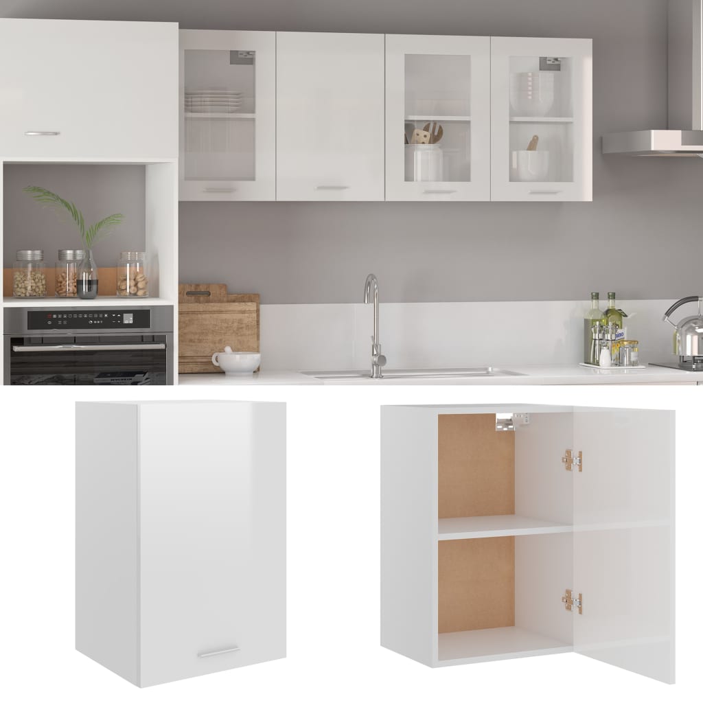 Hanging Cabinet High Gloss White 39.5x31x60 cm Engineered Wood