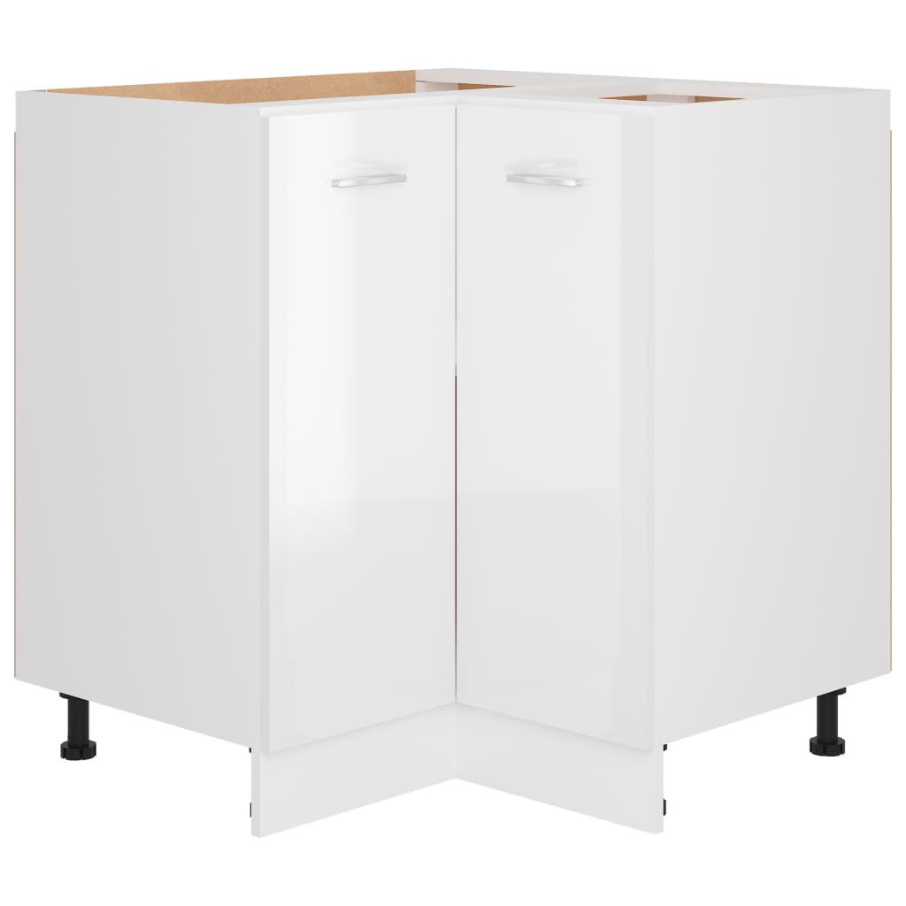 Corner Bottom Cabinet High Gloss White 75.5x75.5x81.5 cm Engineered Wood