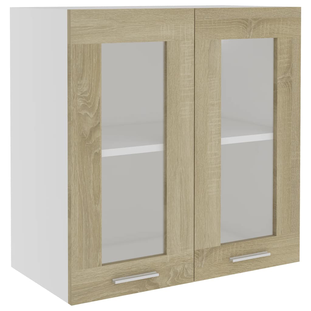 Hanging Glass Cabinet Lyon Sonoma Oak  60x31x60 cm Engineered Wood