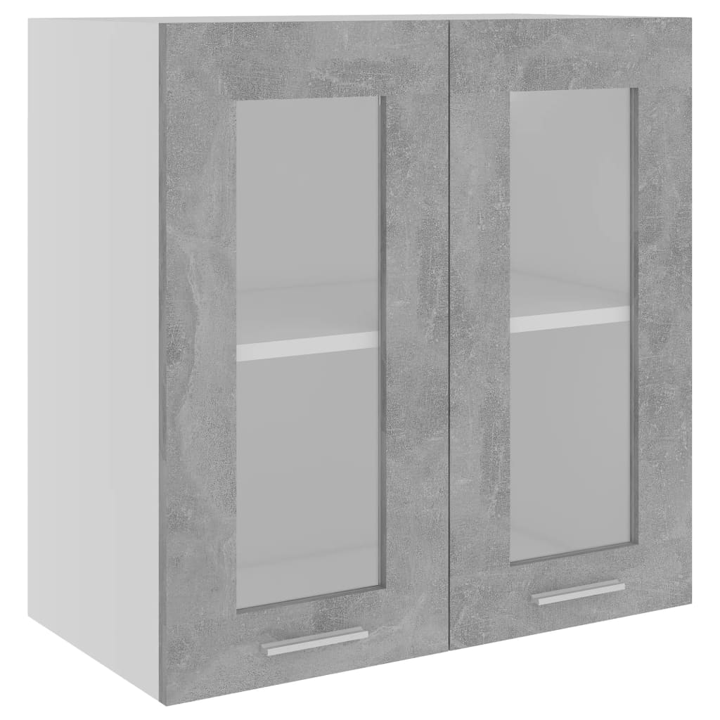 Hanging Glass Cabinet Concrete Grey  60x31x60 cm Engineered Wood