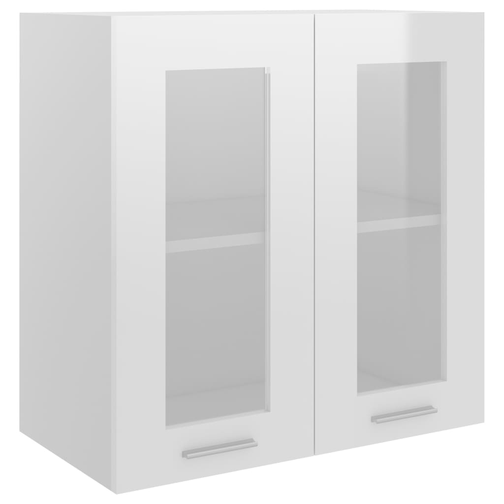 Hanging Glass Cabinet High Gloss White  60x31x60 cm Engineered Wood