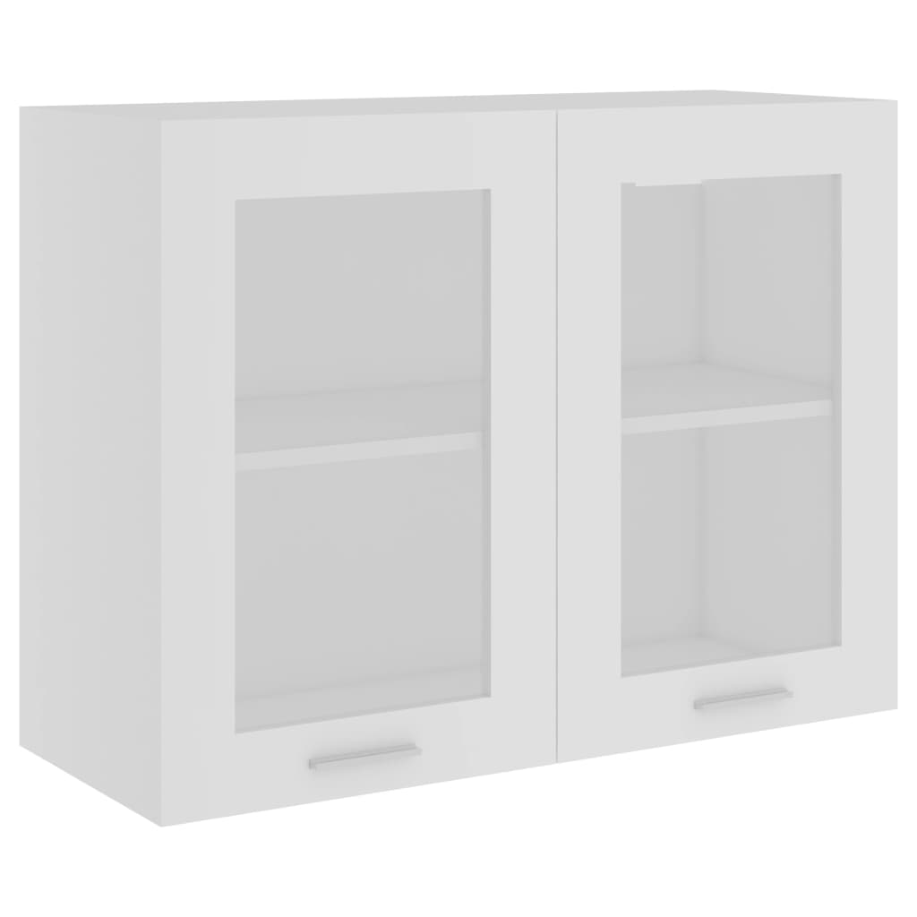 Hanging Glass Cabinet Lyon White 80x31x60 cm Engineered Wood