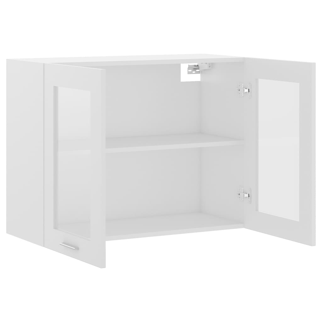 Hanging Glass Cabinet Lyon White 80x31x60 cm Engineered Wood