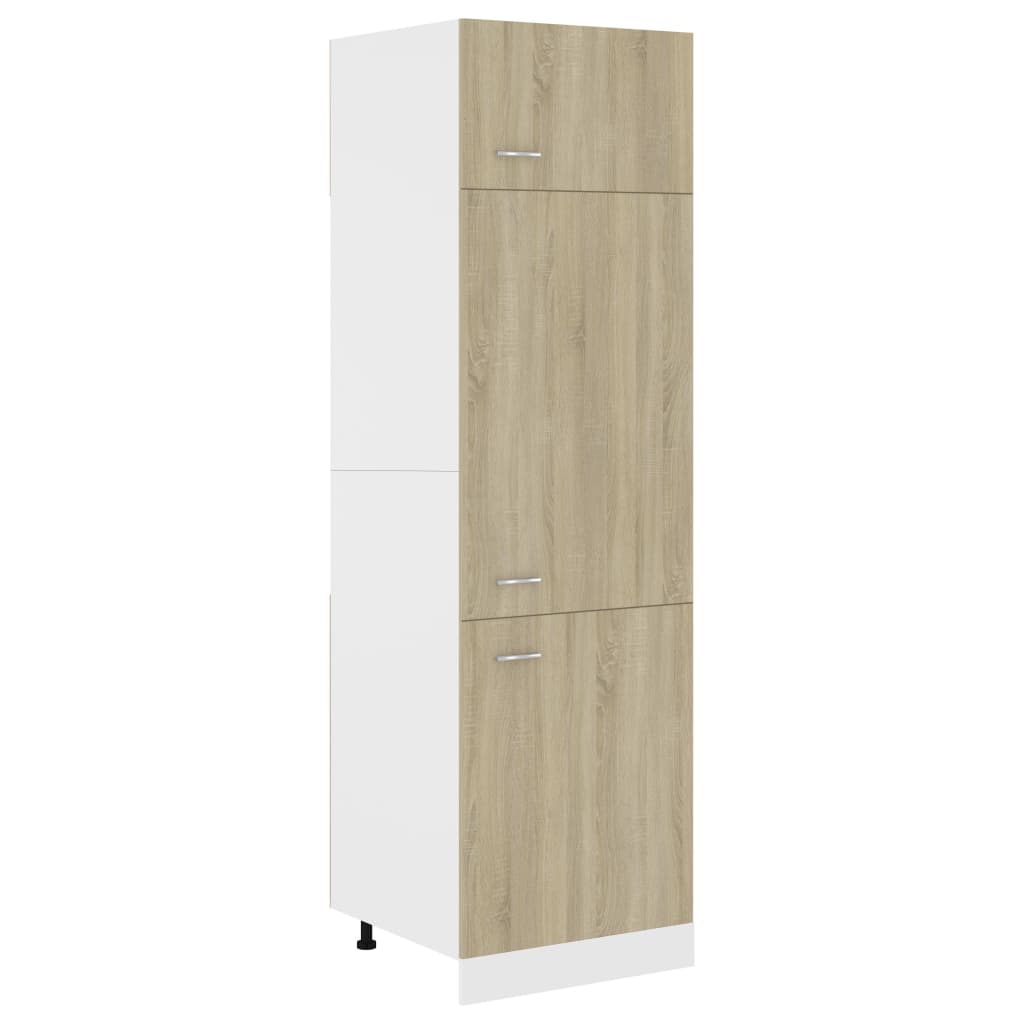 Refrigerator Cabinet Sonoma Oak 60x57x207 cm Engineered Wood