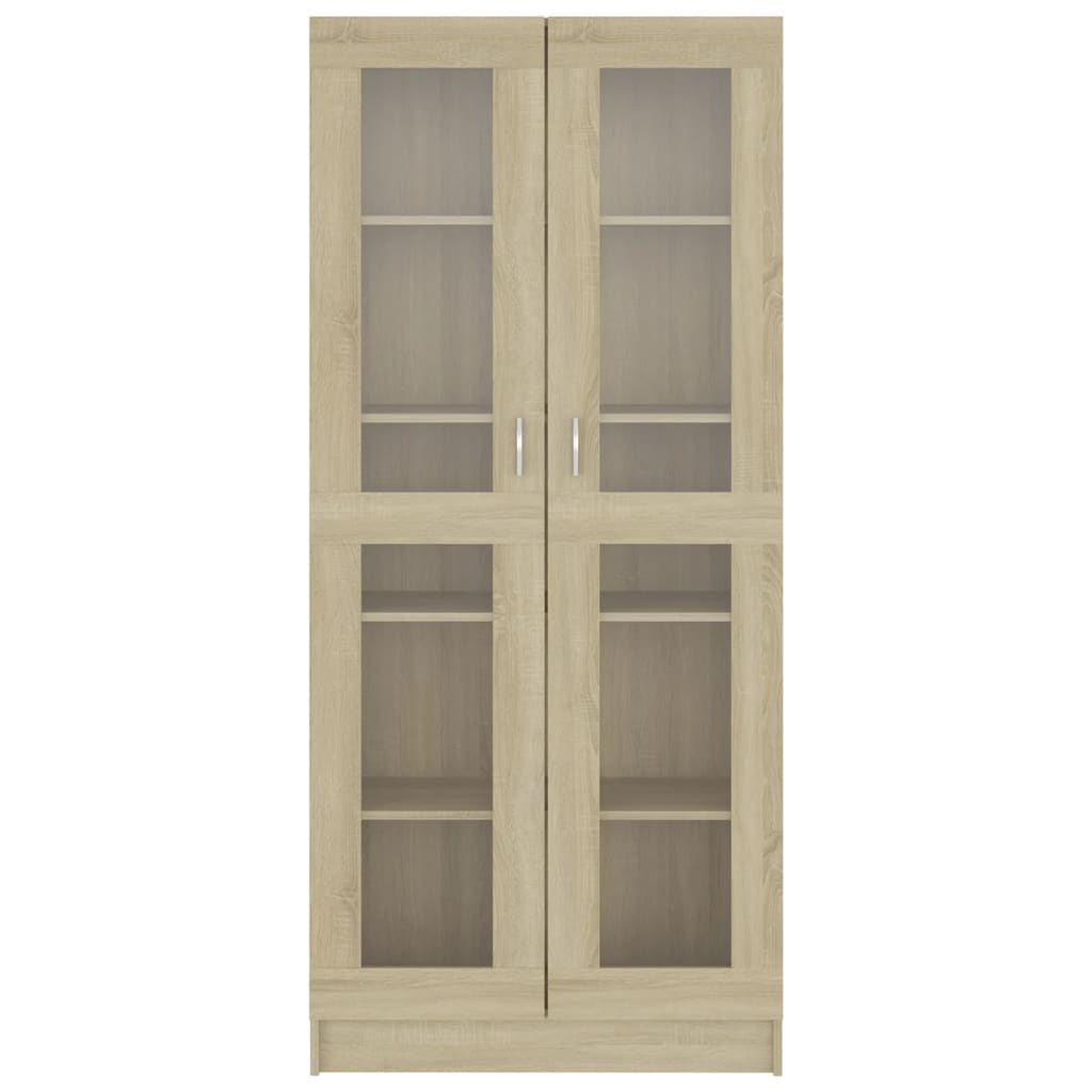 Vitrine Cabinet Sonoma Oak 82.5x30.5x185.5 cm Engineered Wood