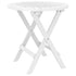 Folding Garden Table White Ø 46 cm Solid Wood Acacia