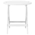 Folding Garden Table White Ø 46 cm Solid Wood Acacia