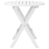 Folding Garden Table White Ø 46 cm Solid Wood Acacia