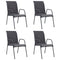 Stackable Garden Chairs 4 pcs Steel and Textilene Anthracite