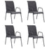 Stackable Garden Chairs 4 pcs Steel and Textilene Anthracite