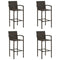 Bar Stools 4 pcs Brown Poly Rattan