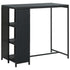 Bar Table with Storage Rack Black 120x60x110 cm Poly Rattan