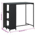 Bar Table with Storage Rack Black 120x60x110 cm Poly Rattan