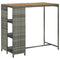 Bar Table with Storage Rack Grey 120x60x110 cm Poly Rattan