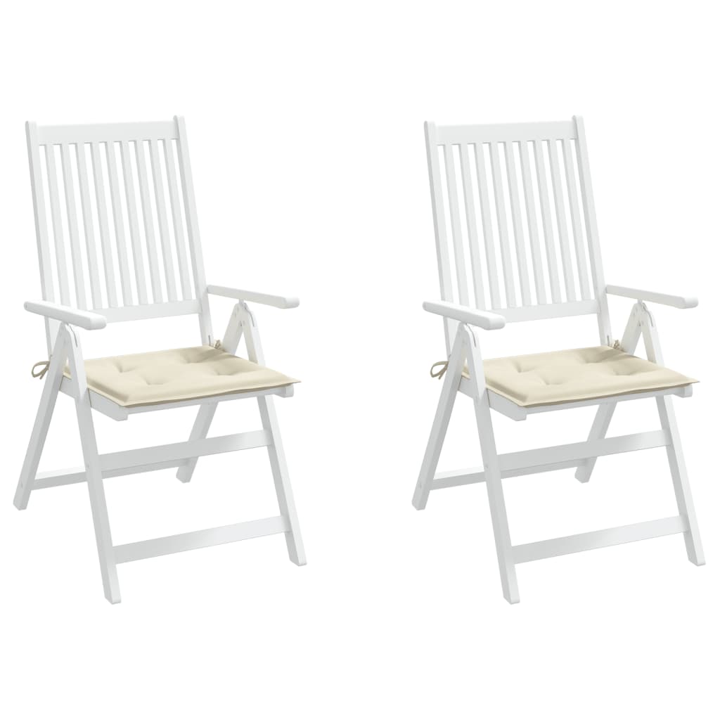 Garden Chair Cushions 2 pcs Cream 40x40x4 cm Oxford Fabric