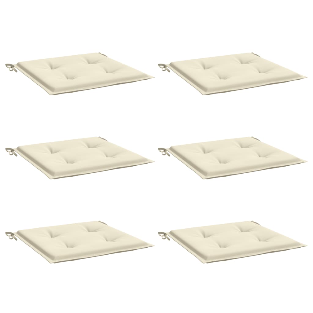 Garden Chair Cushions 6 pcs Cream 40x40x4 cm Oxford Fabric