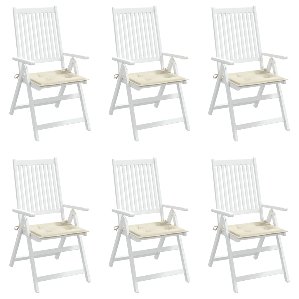 Garden Chair Cushions 6 pcs Cream 40x40x4 cm Oxford Fabric