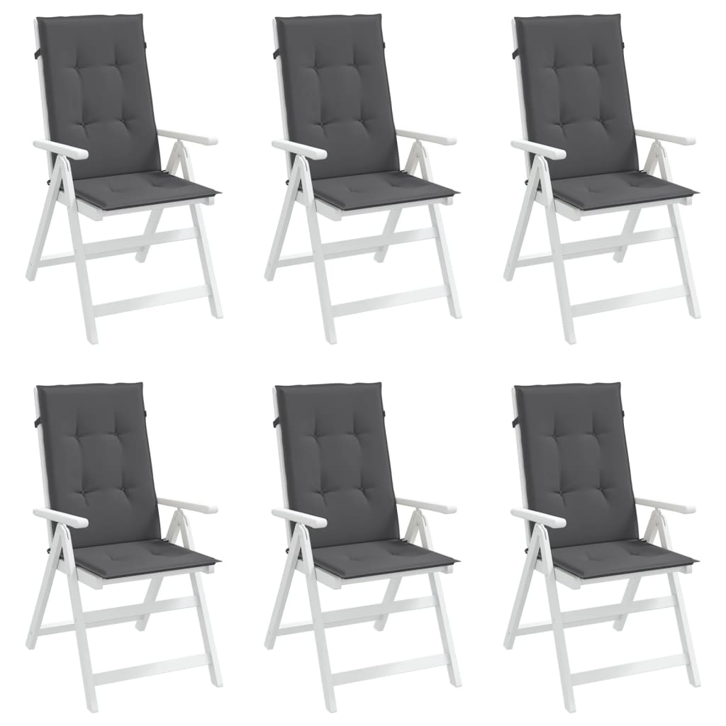 Garden Highback Chair Cushions 6 pcs Anthracite 120x50x3 cm Fabric