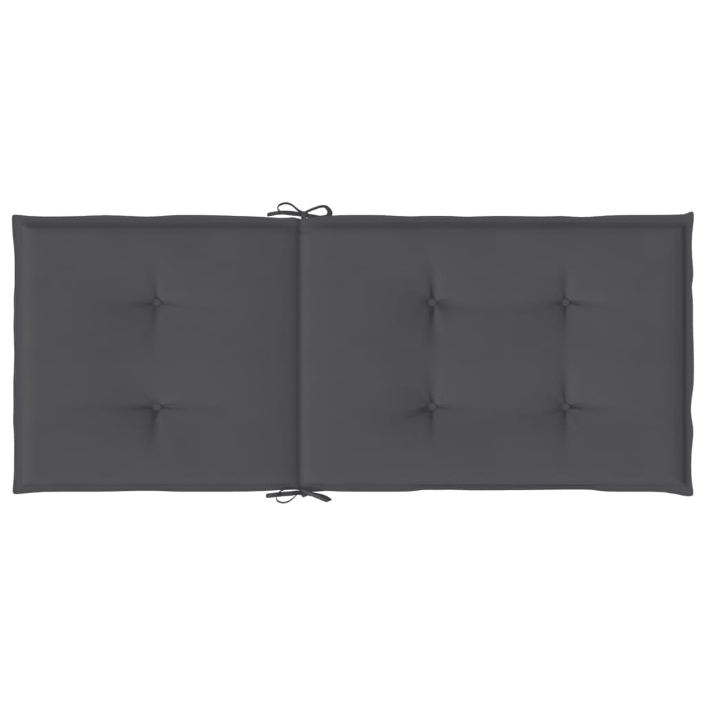 Garden Highback Chair Cushions 6 pcs Anthracite 120x50x3 cm Fabric