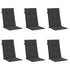 Garden Highback Chair Cushions 6 pcs Black 120x50x3 cm Fabric