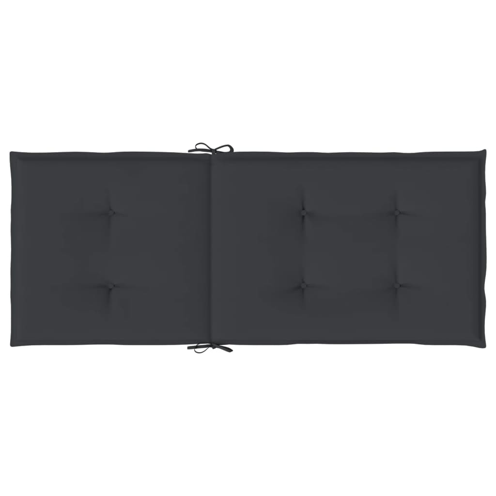 Garden Highback Chair Cushions 6 pcs Black 120x50x3 cm Fabric