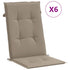 Garden Highback Chair Cushions 6 pcs Taupe 120x50x3 cm Fabric