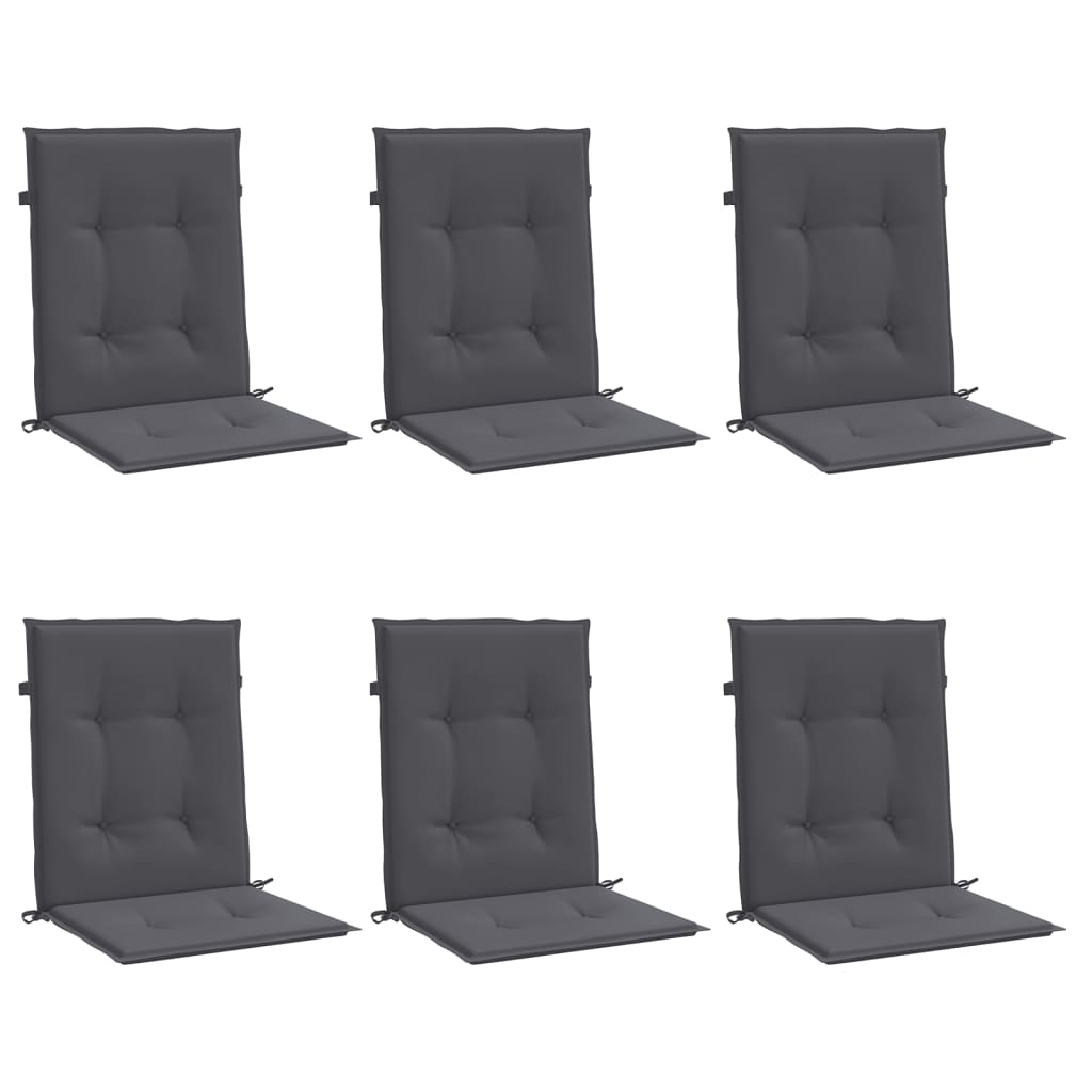 Garden Lowback Chair Cushions 6 pcs Anthracite Oxford Fabric