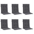 Garden Lowback Chair Cushions 6 pcs Anthracite Oxford Fabric