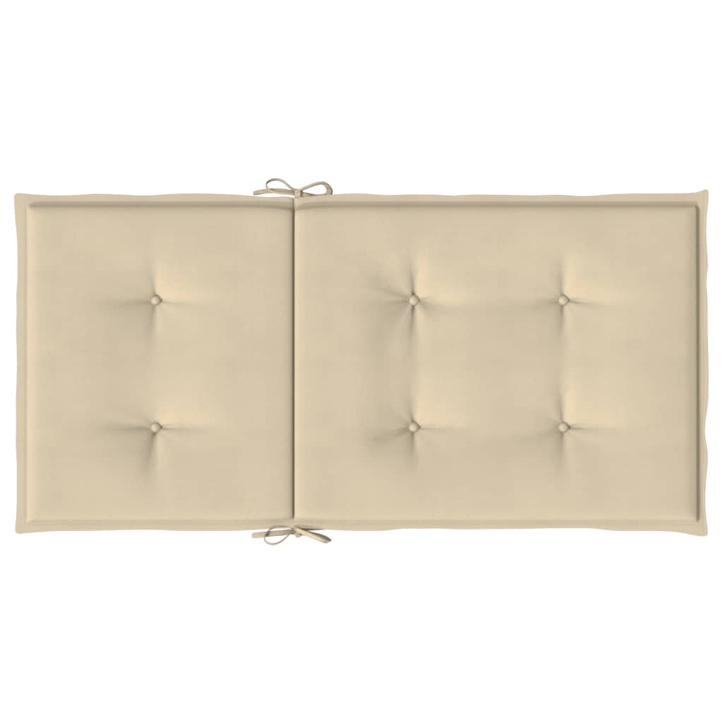 Garden Lowback Chair Cushions 6 pcs Beige 100x50x3 cm Oxford Fabric