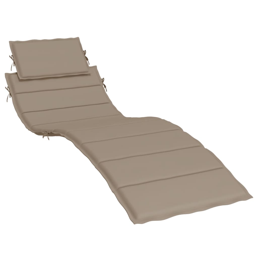 Sun Lounger Cushion Taupe 186x58x3cm Oxford Fabric