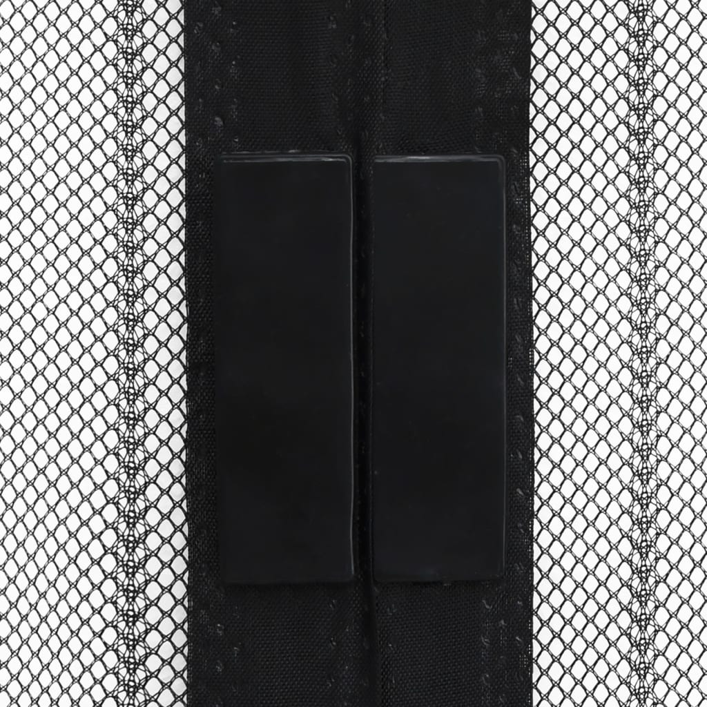 Insect Door Curtains 2 pcs with Magnet Blocks Black 200x80 cm