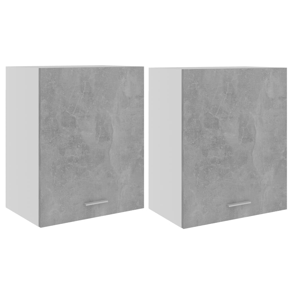 Hanging Cabinets 2 pcs Concrete Grey 50x31x60 cm Engineered Wood