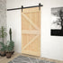 Sliding Door with Hardware Set 80x210 cm Solid Pine Wood