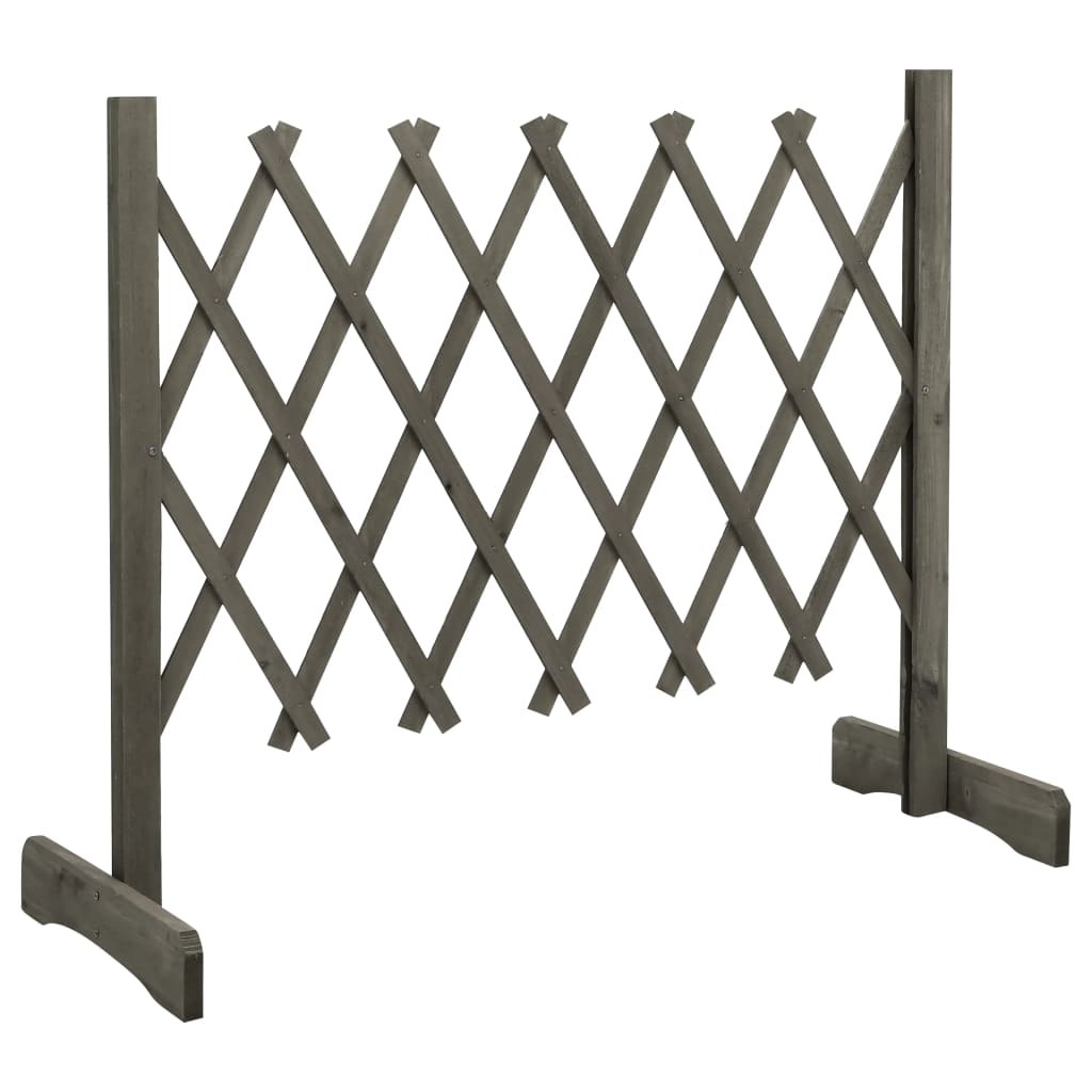 Garden Trellis Fence Grey 120x60 cm Solid Firwood