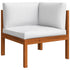 7 Piece Garden Lounge Set with Cushions Cream Solid Acacia Wood