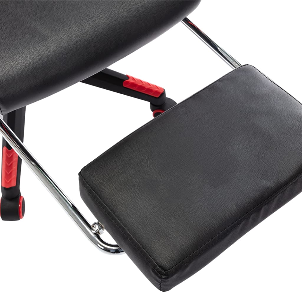 Gaming Chair with Footrest Black and Red Artificial Leather