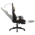 Gaming Chair with Footrest Black and Gold Artificial Leather