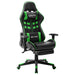 Gaming Chair with Footrest Black and Green Artificial Leather