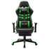 Gaming Chair with Footrest Black and Green Artificial Leather