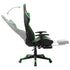 Gaming Chair with Footrest Black and Green Artificial Leather