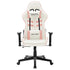 Gaming Chair White and Pink Artificial Leather