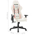 Gaming Chair White and Pink Artificial Leather