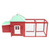 Chicken Coop with Nest Box Red 190x72x102 cm Solid Firwood