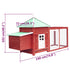 Chicken Coop with Nest Box Red 190x72x102 cm Solid Firwood