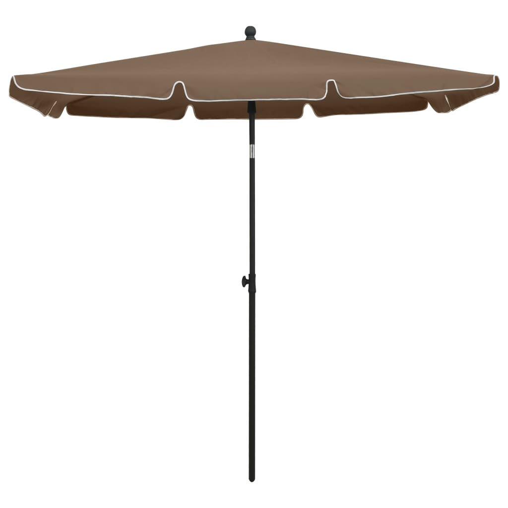 Garden Parasol with Pole 210x140 cm Taupe