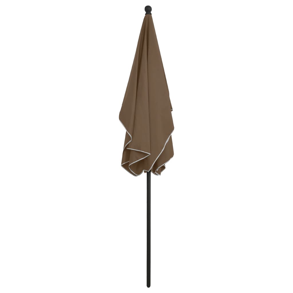 Garden Parasol with Pole 210x140 cm Taupe