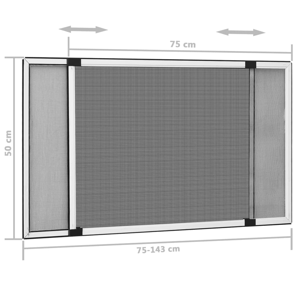 Extendable Insect Screen for Windows White (75-143)x50 cm