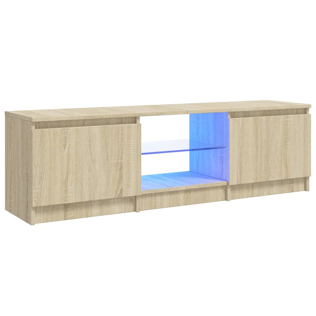 TV Cabinet with LED Lights Sonoma Oak 120x30x35.5 cm